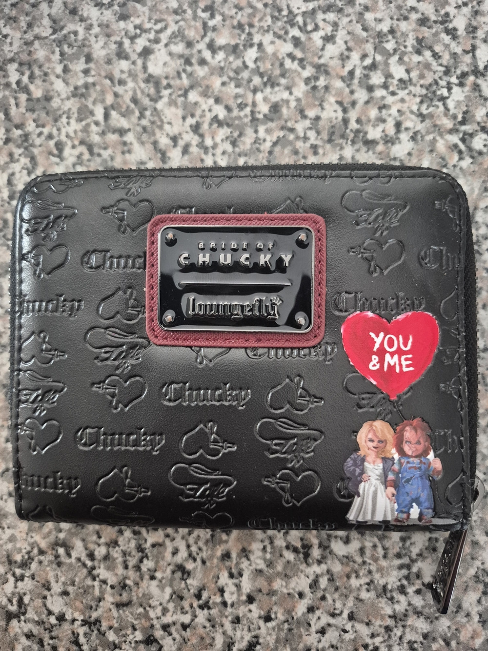 Bride of Chucky Loungefly Black Wallet with Red Heart